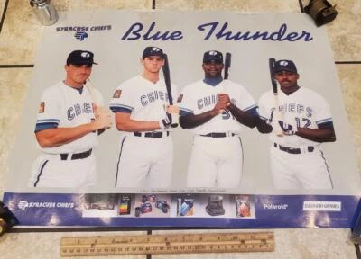 Syracuse Chiefs Baseball Blue Thunder Poster Shawn Green Carlos Delgado Polaroid - Image 1 of 2