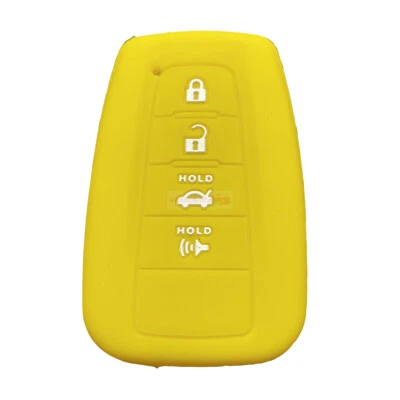 Fit TOYOTA Corolla RAV4 Camry 4 Button Remote Smart Key Fob Silicone Case Cover - Image 1 of 4