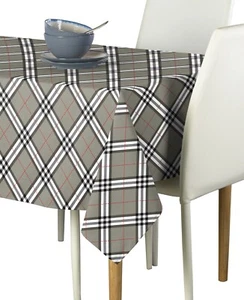 Gray & Black Plaid Signature Tablecloth Assorted Sizes - Picture 1 of 1