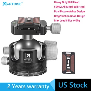 55mm Low Profile Ball Head Tripod Ball Head Heavy Duty Tripod Head All Metal - Picture 1 of 10