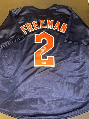 Tyler Freeman Guardians Auto Signed Jersey Custom Beckett Rookie Hologram Blue - - Image 1 of 3