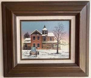 "Pintura vintage de nieve de campo interiores artísticos de H. Hargrove - marco 16""x18""" - Imagen 1 de 16