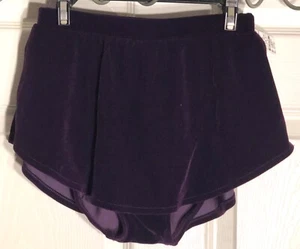 GK ELITE ICE SKATE SKIRT ADULT SMALL PURPLE VELVET PULL ON SKIRT Sz AS NWT! - Picture 1 of 11