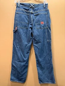 Vintage Tommy Hilfiger Carpenter Jeans Mens Baggy Fit Red Label Blue Jeans 30x32 - Picture 1 of 9