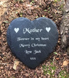 Personalised Engraved Heart Memorial Grave Marker Plaque Mother Mum Christmas - Picture 1 of 1