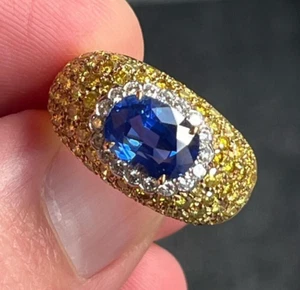 2ct Women's Oval Cut Lab Created Blue Sapphire CZ Engagement Ring 925 Silver - Picture 1 of 6