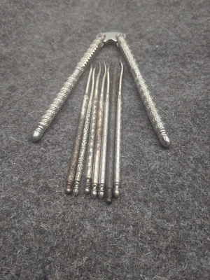 Vintage Metal Nutcracker And 7 Metal Nut Picks - Image 1 of 3
