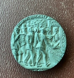 Große Medaille Hochrelief Exonumia Kunstmünze Gedenkmünze Lusitanien Untergang 1.WK - Bild 1 von 2