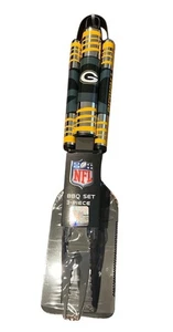 NFL BBQ Set Green Bay Packers 3-Piece Spatula /Fork/Tongs - Picture 1 of 5