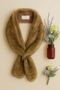 🌿 Mantón nupcial de piel sintética marrón estola envolvente | Capelet de boda talla M 68” Lon - Imagen 1 de 7