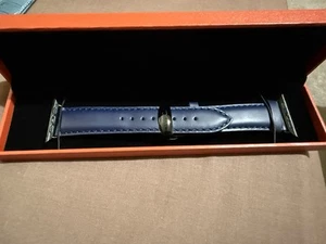Apple Watch Leather Strap Blue Leather 45mm / 46mm WSC - Zdjęcie 1 z 1