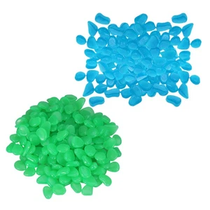 200Pcs Fake Glow Colorful Pebbles for Garden Ponds Decorative Use - Picture 1 of 11