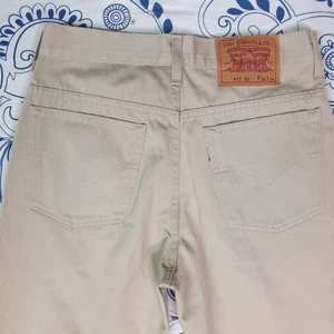 LEVI'S BEIGE JEANS VINTAGE 00'S STA-PREST ONE CREASE CLOTHING MADE IN ITALY - Picture 1 of 18