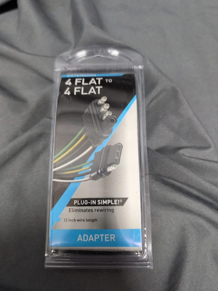 Hopkins 48145 4 线平拖车连接器适配器加长版,12 英寸长 — 第 1/4 张图片