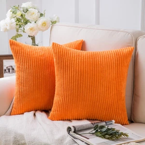 Fluffy Corduroy Velvet Solid Color Suqare Cusion Accent Decorative Throw Pillow  - Picture 1 of 12