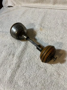 Super Rare Victorian Fancy Brass Door Knob Push Button Door Bell Ringer Works - Picture 1 of 12