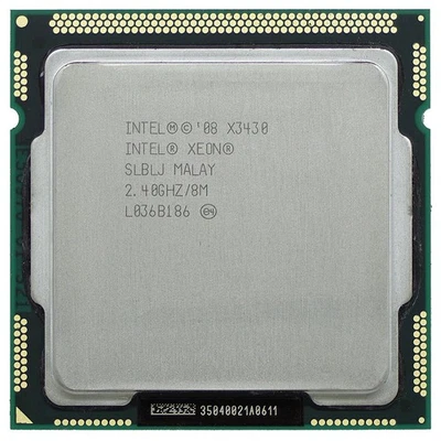 CPU Processor Desktop Intel Xeon X3430 LGA 1156 Quadcore 2,4 GHZ Bulk - Image 1 of 2