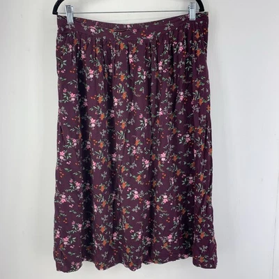 Ditsy Floral Midi Skirt Womens XL Boho Peasant Cottage Colorful Festival Pleated - Image 1 of 4