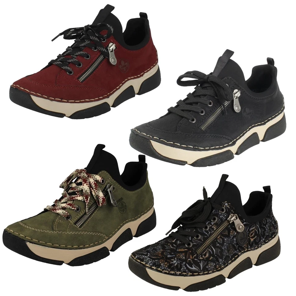 Ladies Sneakers By Rieker Casual Lace Up Shoes 45973 - Image 1 of 1