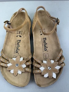 BETULA by Birkenstock Flower Sandals Straps WOMENS 6 37 Shoes Cork  - Picture 1 of 7