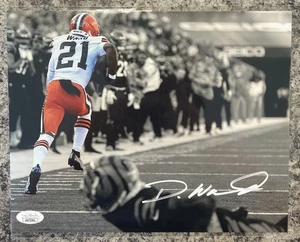 Foto 8x10 firmada por acción autenticada de Denzel Ward Cleveland Browns JSA en blanco y negro - Imagen 1 de 5