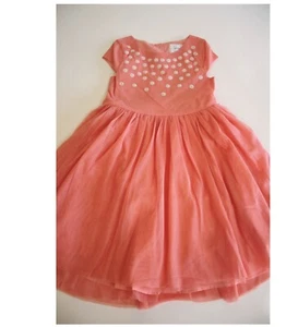 Gymboree Girl's Party Dress Youth Size 12 Orange Tulle Overlay - Picture 1 of 6