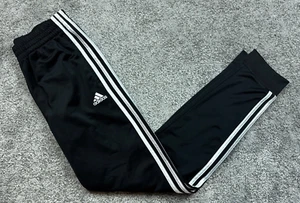 Adidas Sweatpants Youth Large Black Slim Track Pants Pull On Athletic Gym Run - Picture 1 of 11