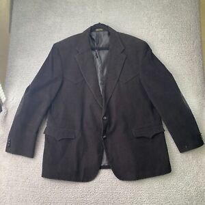 Circle S Rockabilly Blazer Men 52R Black Corduroy Western Suit Jacket Sport Coat