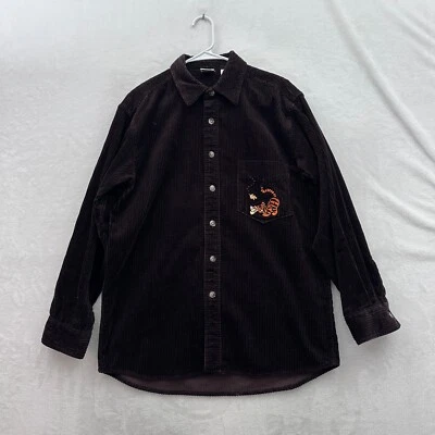 Рубашка мужская Disney M коричневая толстая вельветовый тигр вышитая на пуговицах - Изображение 1 из 4