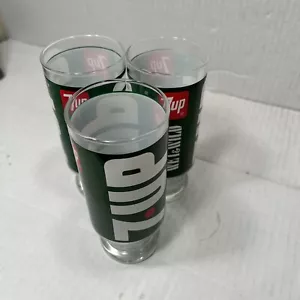 3er Set Vintage 7-up THE UNCOLA WET & WILD 16oz (6 1-2” hoch) SOCKELGLAS - Bild 1 von 7
