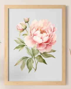 Floral Art Print, Pink Peonies Wall Art Decor, Botanical Wall Art, Nature #547 - Picture 1 of 2