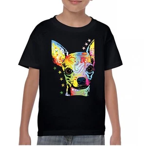 Dean Russo Cute Chihuahua Youth T-shirt Neon Colorful Small Dog Pet Kids - Picture 1 of 50