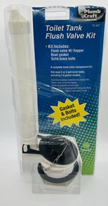 PlumbCraft Toilet Tank Flush Valve Kit - Valve, Gasket & Bolts Included 76-447 - Picture 1 of 7