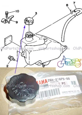 Yamaha FZ700 FZ750 WR250 WR400 WR426 VMAX1200 Recovery Tank Cap OEM 26H-21875-00 - Изображение 1 из 2
