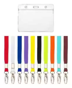 Schlüsselband Ausweisetui Sicherheit Abreißbarer Umhängeband Kunststoff Brieftasche Abzeichen 10-teiliges Set - Bild 1 von 128