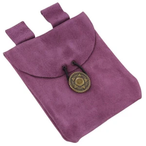 Medieval Renaissance LadiesSubconsciously Conscious Violet Suede Leather Pouch - Picture 1 of 2