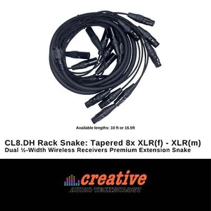 (N1) XLR CL8.DHxx Rack Snake: TAPERED für Dual 1/2-Breite Funkempfänger - - Bild 1 von 3