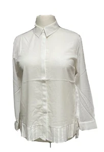 Camisa plisada French Connection Crepe en invierno blanca talla 10 nueva con etiquetas - Imagen 1 de 7