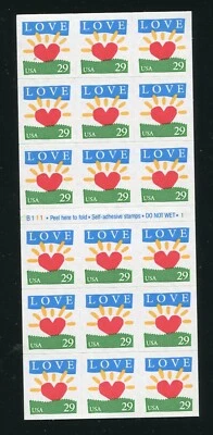 2813a Love, Heart, Sunrise Booklet of 18 29¢ Stamps MNH B111-1 - Image 1 of 4