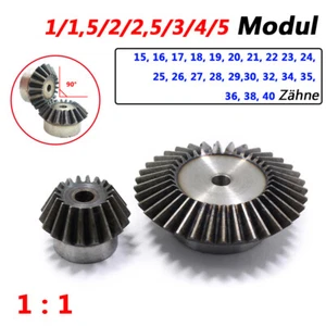 1/1,5/2/2,5/3/4/5 módulo ruedas cónicas 15 dientes a 40 dientes 90° 1:1 emparejamiento acero - Imagen 1 de 17