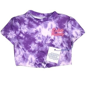 More Than Magic Kids Purple Short Sleeve Crop Rash Guard Swim Shirt Top XS 4/5 - Picture 1 of 4