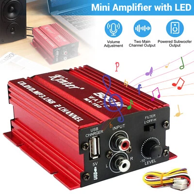 500W 2 Channel Hi-Fi Car Stereo Power Amp Subwoofer Audio Amplifier Accessories - image 1 of 4