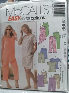 McCall's 4099 Misses Top Tunics Shorts & Capri Pants Sewing Pattern 6-8-10-12 - Picture 1 of 2
