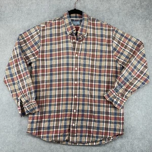 Camisa para hombre Náufrago Nantucket Island talla M roja a cuadros botones - Imagen 1 de 12