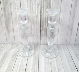 Pair of Waterford Crystal Candlestick Holders 8-1/4" Tall - Picture 1 of 13