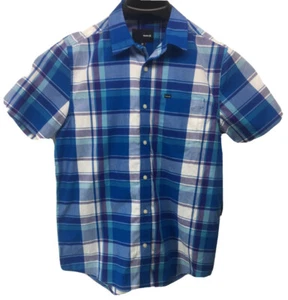 Neu Hurley Copter S/S Woven Shirt MVS000500 für Herren Größe M blau weiß It/10 - Bild 1 von 8