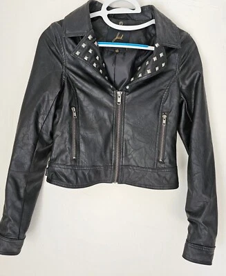 Chaqueta de moto Jack BB Dakota de cuero sintético con piezas adornadas negra talla pequeña Foto 1 de 4