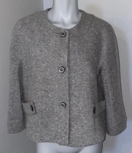 Chaqueta Blazer Armani Collezioni Gris con Hilos Metálicos Plateados Mezcla Lana Talla 10 - Imagen 1 de 8