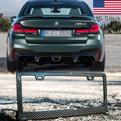 1件碳纤维外观车牌支架框架盖装饰适用于宝马3 5 7系列 — 第 1/4 张图片