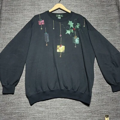 Sudadera navideña vintage Hunt Club para hombre talla L pulóver manga larga Foto 1 de 4